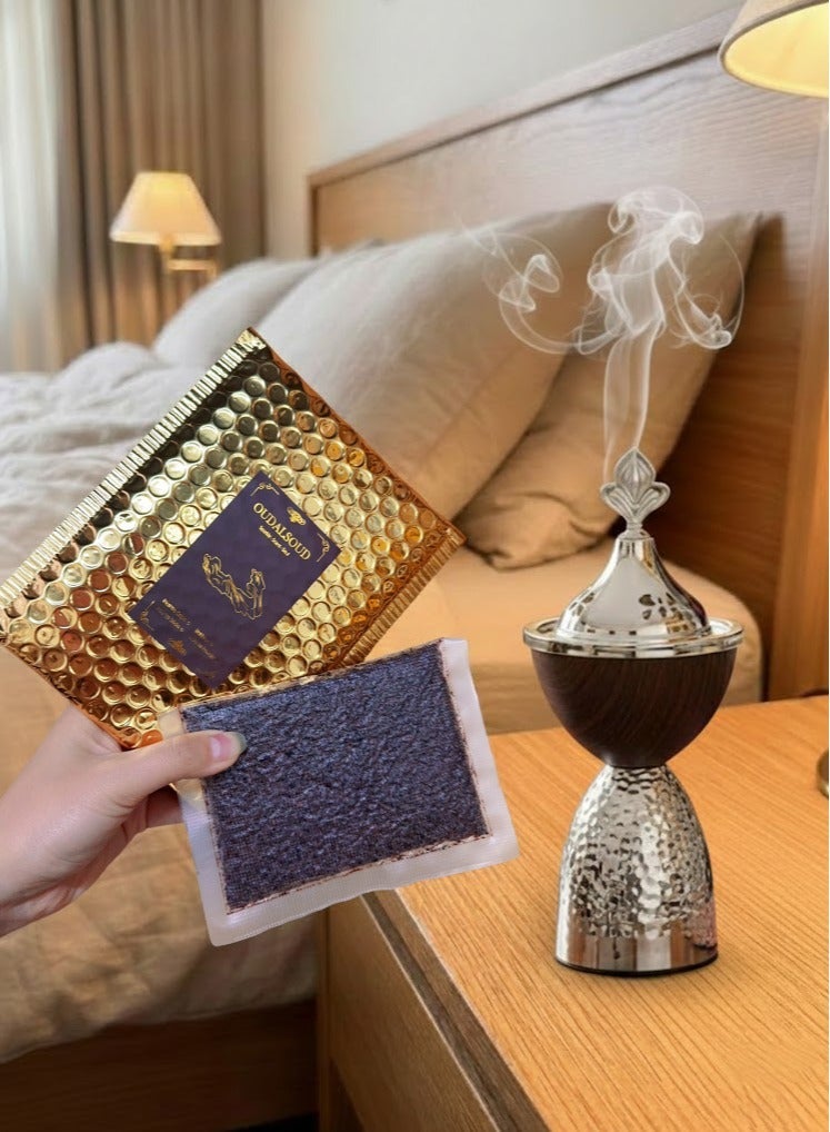 أود أل سعود 80 جرام من بخور فندق لوكسور آر آند زد، برائحة الشاي الأبيض الفاخرة، ينقي الروح، مناسب للحفلات والصلوات. - Image 4